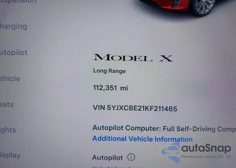 2019 Tesla Model X 100D/75D/Long Range из США, поврежденный, VIN 5YJXCBE21KF211465